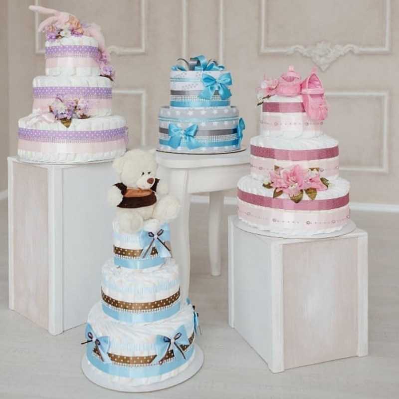 Торт из памперсов  своими руками (девочке, мальчику): пошаговое фото, мастер-класс