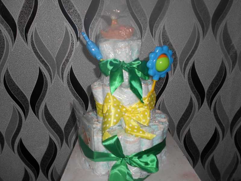 Торт из памперсов  своими руками (девочке, мальчику): пошаговое фото, мастер-класс