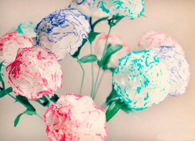 Цветы из салфеток