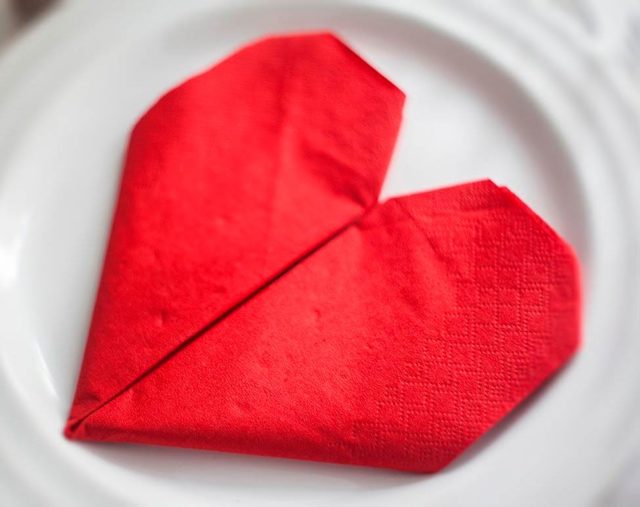 Сердце из салфетки