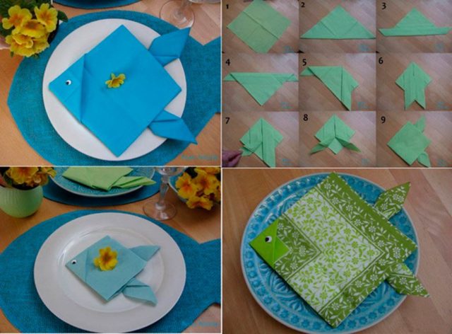 Рыбка из салфетки