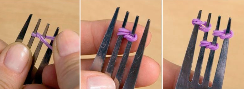 надеваем восьмеркой вдвое