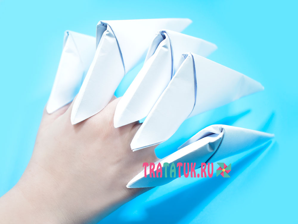 Как сделать когти из бумаги Как сделать когти из бумаги