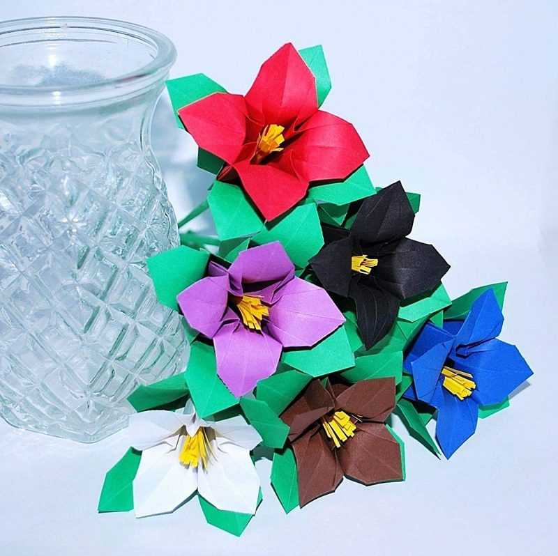 Оригами цветок из бумаги схема: от кактуса до розы