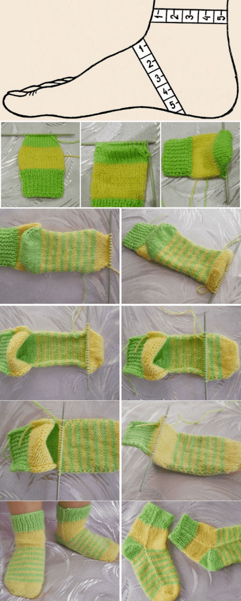 Как вязать носки спицами: схемы для начинающих пошагово