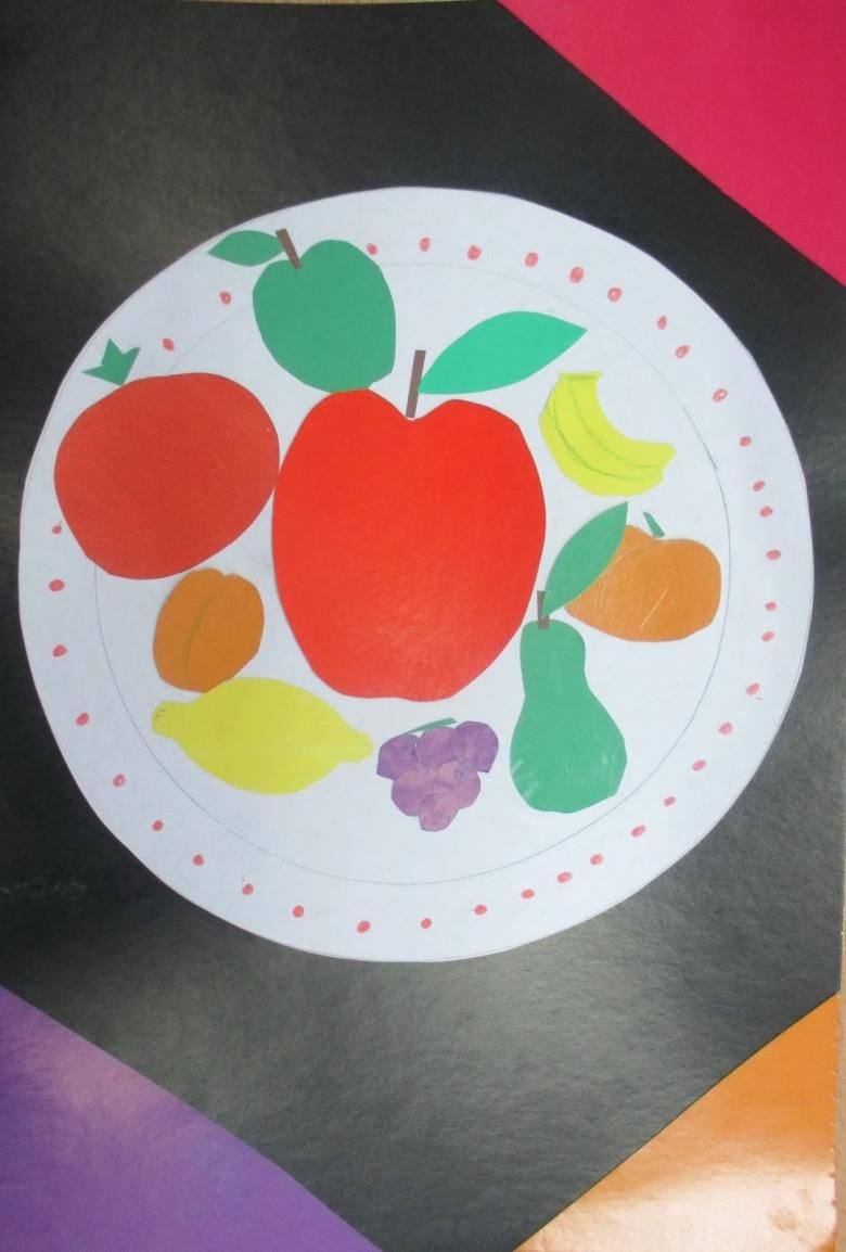 Аппликация фрукты (81 фото): шаблоны фруктов для создания детской поделки