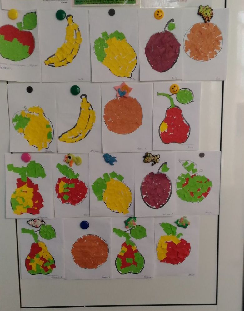 Аппликация фрукты (81 фото): шаблоны фруктов для создания детской поделки