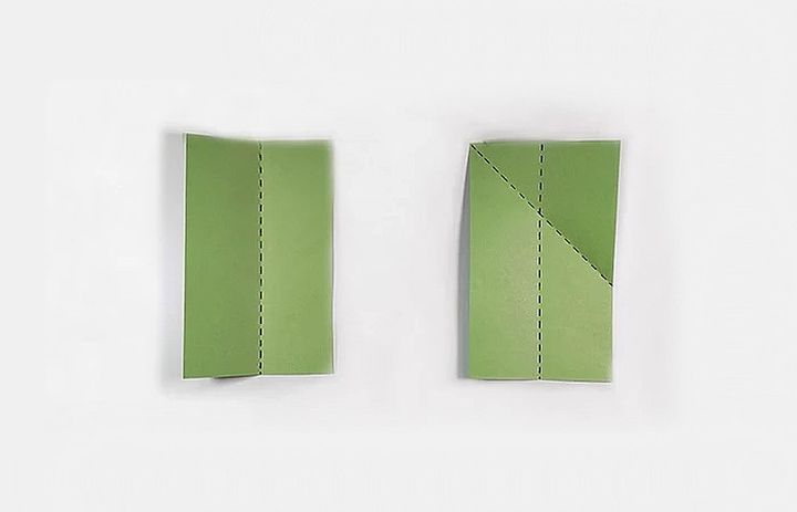 Схема изготовления оригами-лягушки из прямоугольника