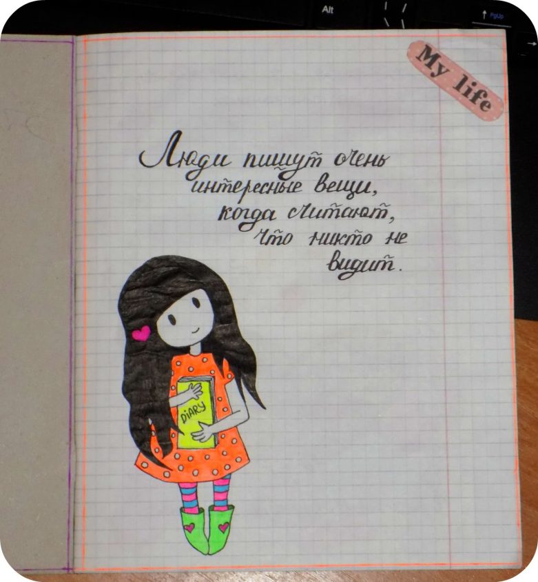 Идеи для личного дневника - обзор способов необычного оформления, фото идеи