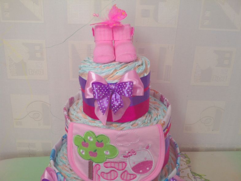 Торт из памперсов  своими руками (девочке, мальчику): пошаговое фото, мастер-класс