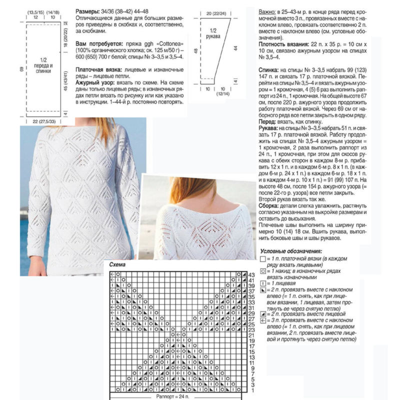 Ажурные узоры спицами, больше 60 схем и изделий с ажурными узорами, Узоры для вязания спицами