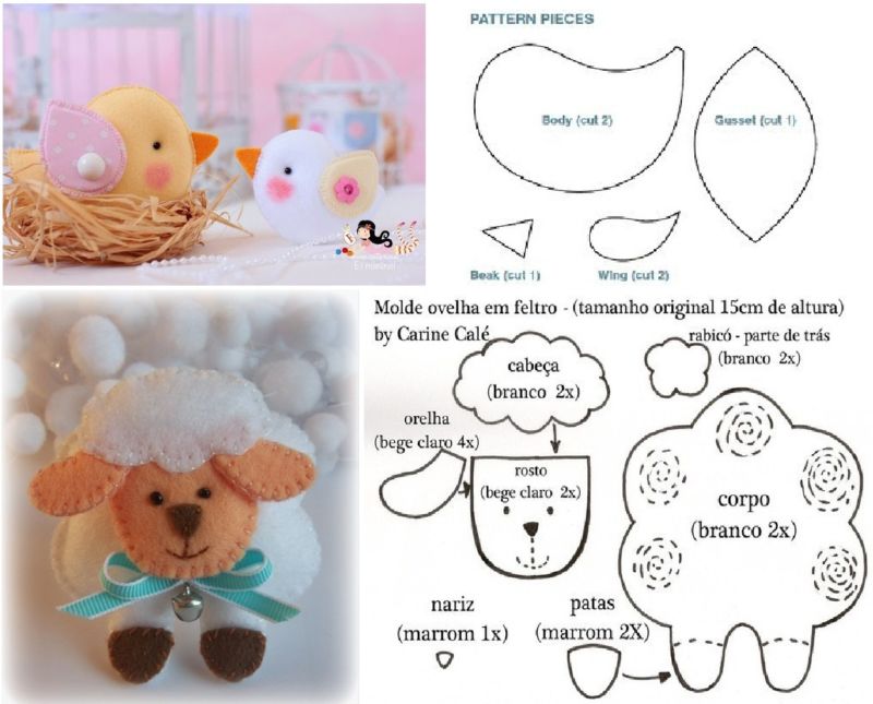 Новогодние игрушки из фетра: выкройки, фото, пошаговое описание