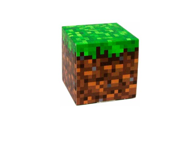 Земляной блок с травой (дерн) из майнкрафт, бумажный блок