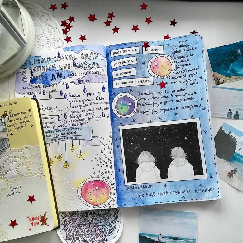 Идеи для личного дневника - обзор способов необычного оформления, фото идеи