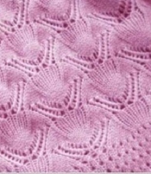 Образец вязания оригинального ажурного узора спицами