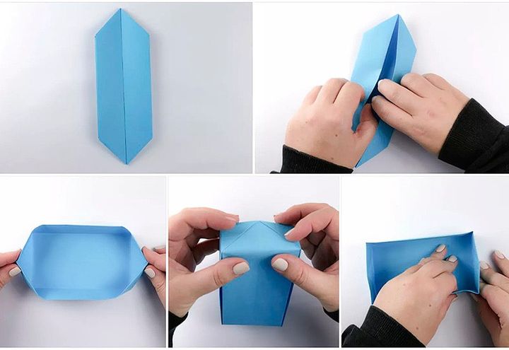 Схема сборки коробочки-оригами