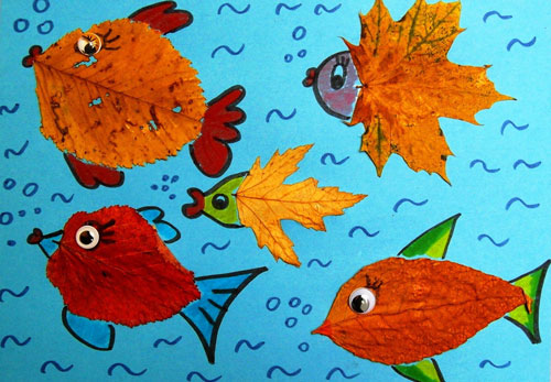 Поделки из листьев на тему осени для детей 2 лет