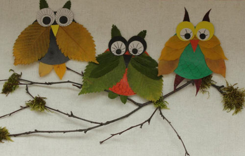 детские поделки из листьев на тему осень
