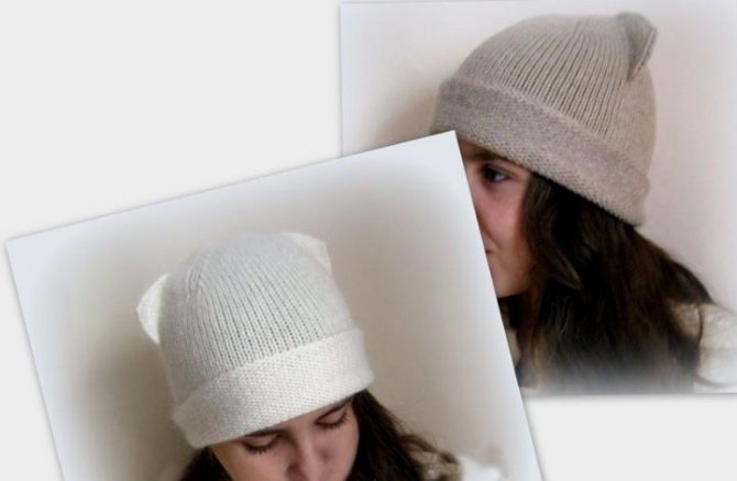 Шапка с ушками кошки спицами: 7 моделей со схемами, описанием и видео МК