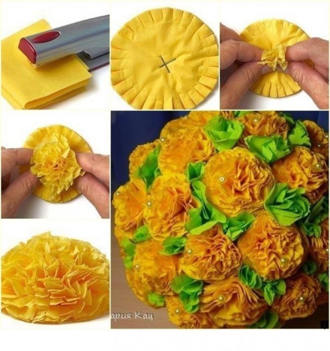 Цветы из салфеток своими руками для начинающих: пошаговый мастер класс с фото и видео