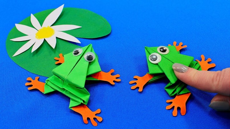 Лягушка-оригами из бумаги: простые схемы с фото