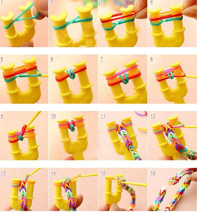 Плетение браслетов из резинок на станке, на рогатке, на пальцах