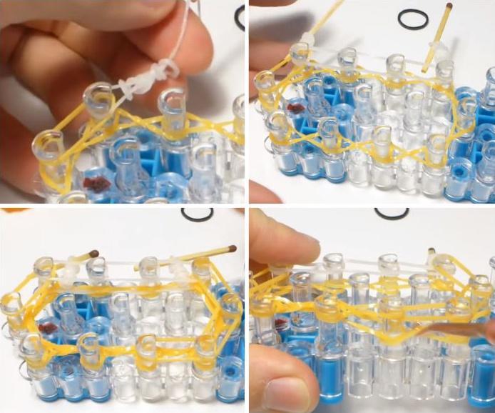 Как плести из резинок фигурки на рогатке видео-урок для начинающих