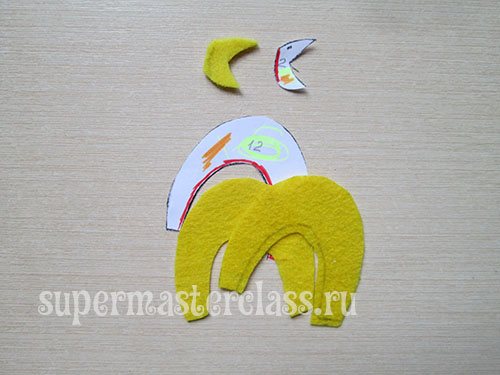 Новогодняя игрушка из фетра, петушок (выкройка)