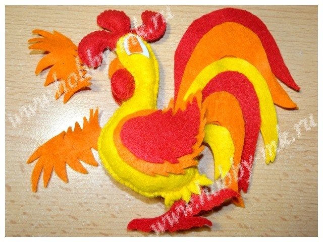 Петух из фетра: выкройка своими руками