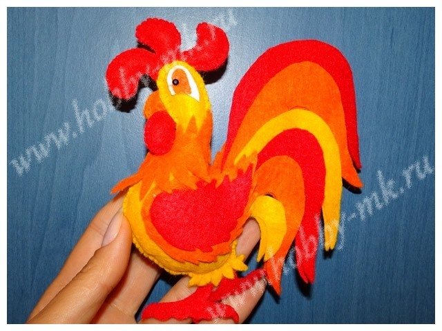 Петух из фетра: выкройка своими руками