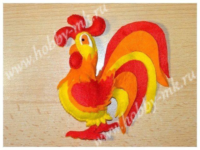 Петух из фетра: выкройка своими руками
