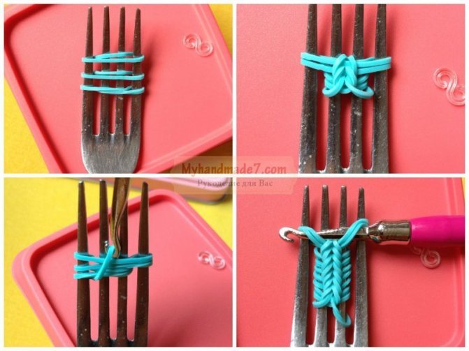 Плетение на вилке