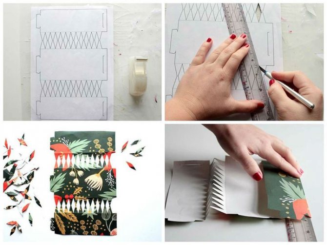 Поэтапная сборка английской рождественской хлопушки из бумаги