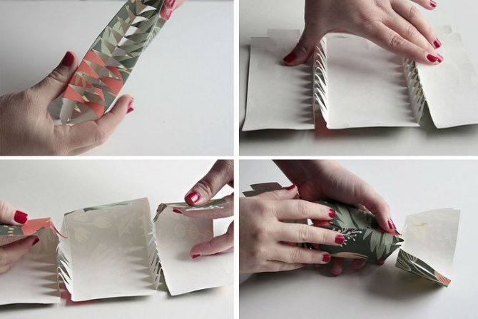 Поэтапная сборка английской рождественской хлопушки из бумаги