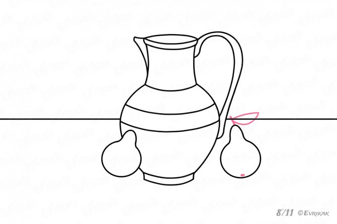 рисуем листочек груши