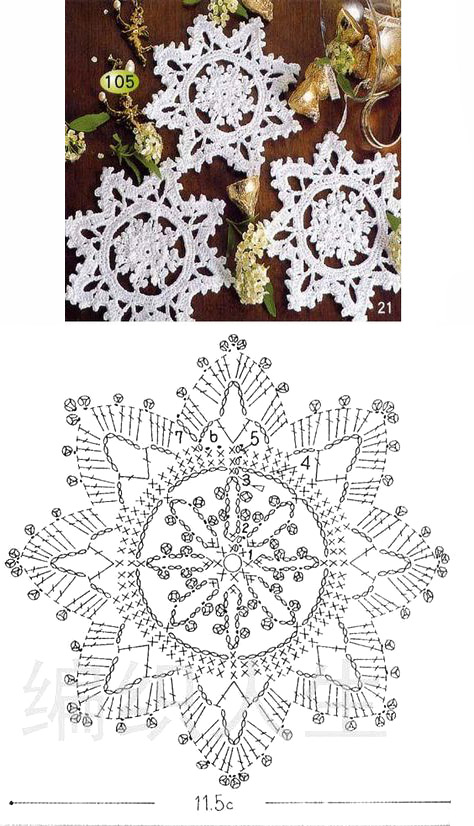 Схемы простых и сложных снежинок крючком Схемы простых и сложных снежинок крючком