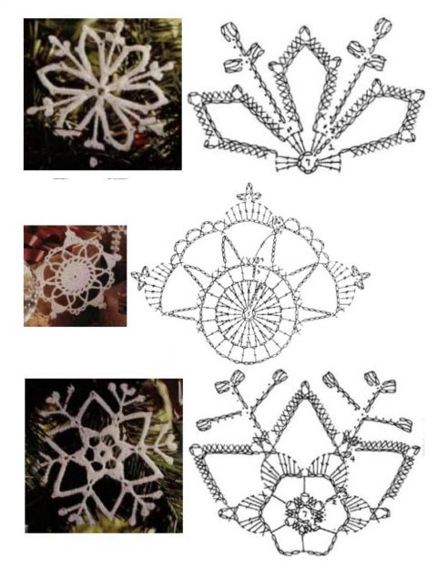 как связать снежинку крючком Схемы простых и сложных снежинок крючком