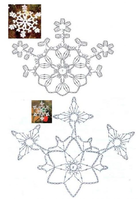 Схемы простых и сложных снежинок крючком Схемы простых и сложных снежинок крючком