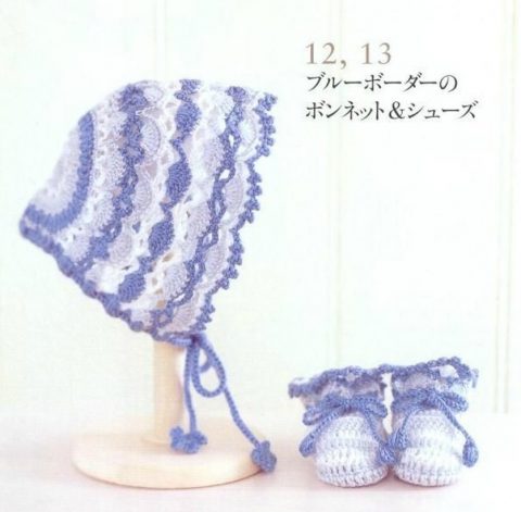 Схема вязания ажурного чепчика для новорожденного крючком Схема вязания ажурного чепчика для новорожденного крючком