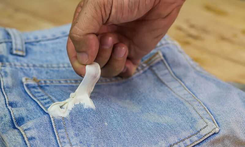 Очистка жвачки синтетических материалов