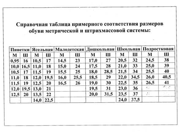 Размерная сетка детской обуви: как правильно выбирать размеры для ребенка Размерная сетка детской обуви: как правильно выбирать размеры для ребенка