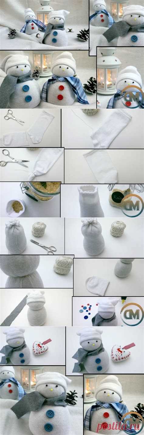 Снеговик из носка своими руками: мастер-класс с пошаговой инструкцией
