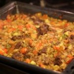 Рецепт: Овощи в духовке с фаршем Рецепт: Овощи в духовке с фаршем