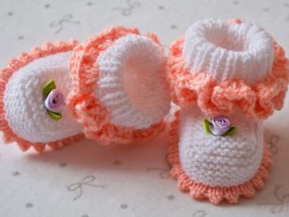 Пинетки спицами для новорожденных : схемы и описание для начинающих с фото